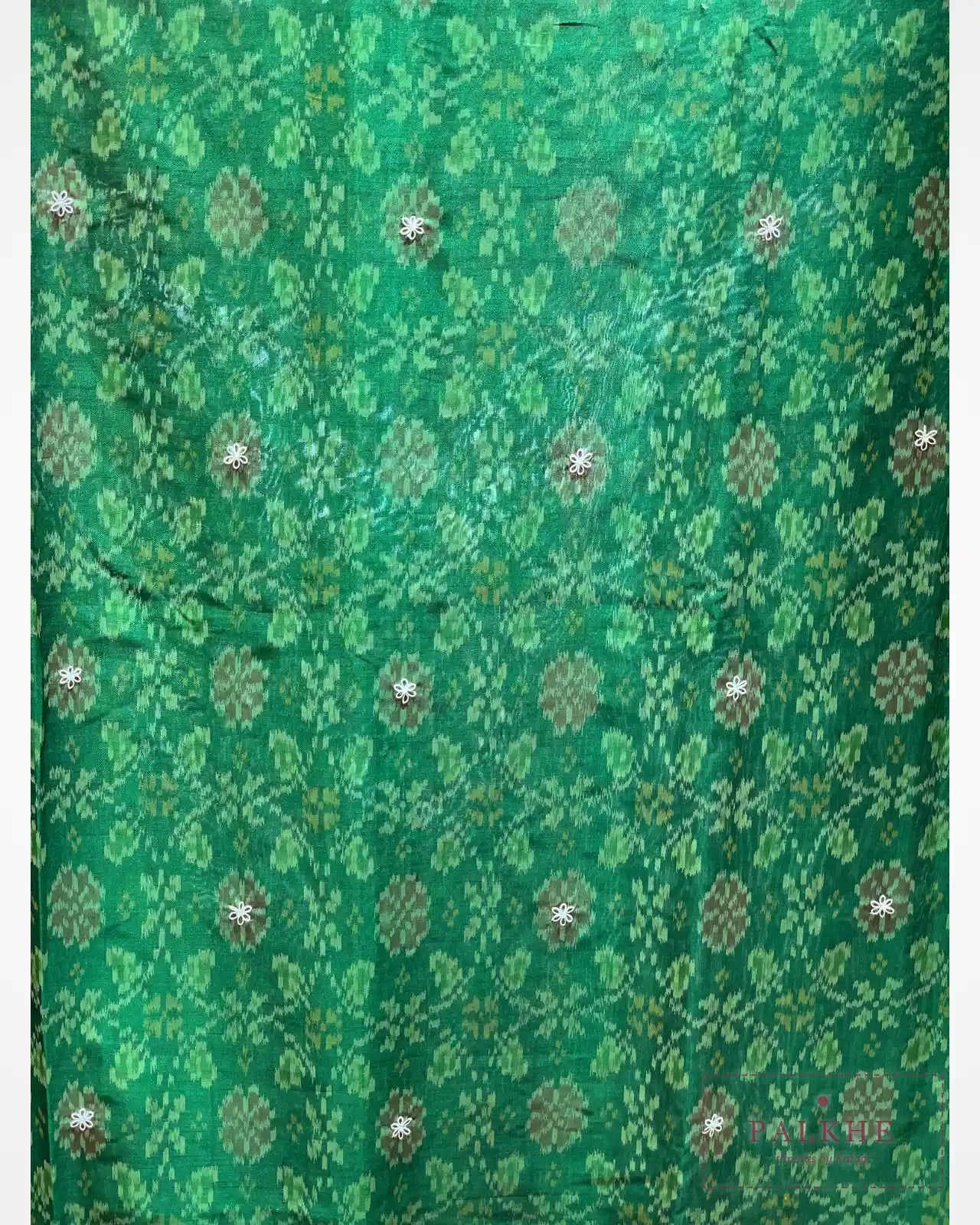 Bottle Green Pure Silk Patola x Hand Embroidery
