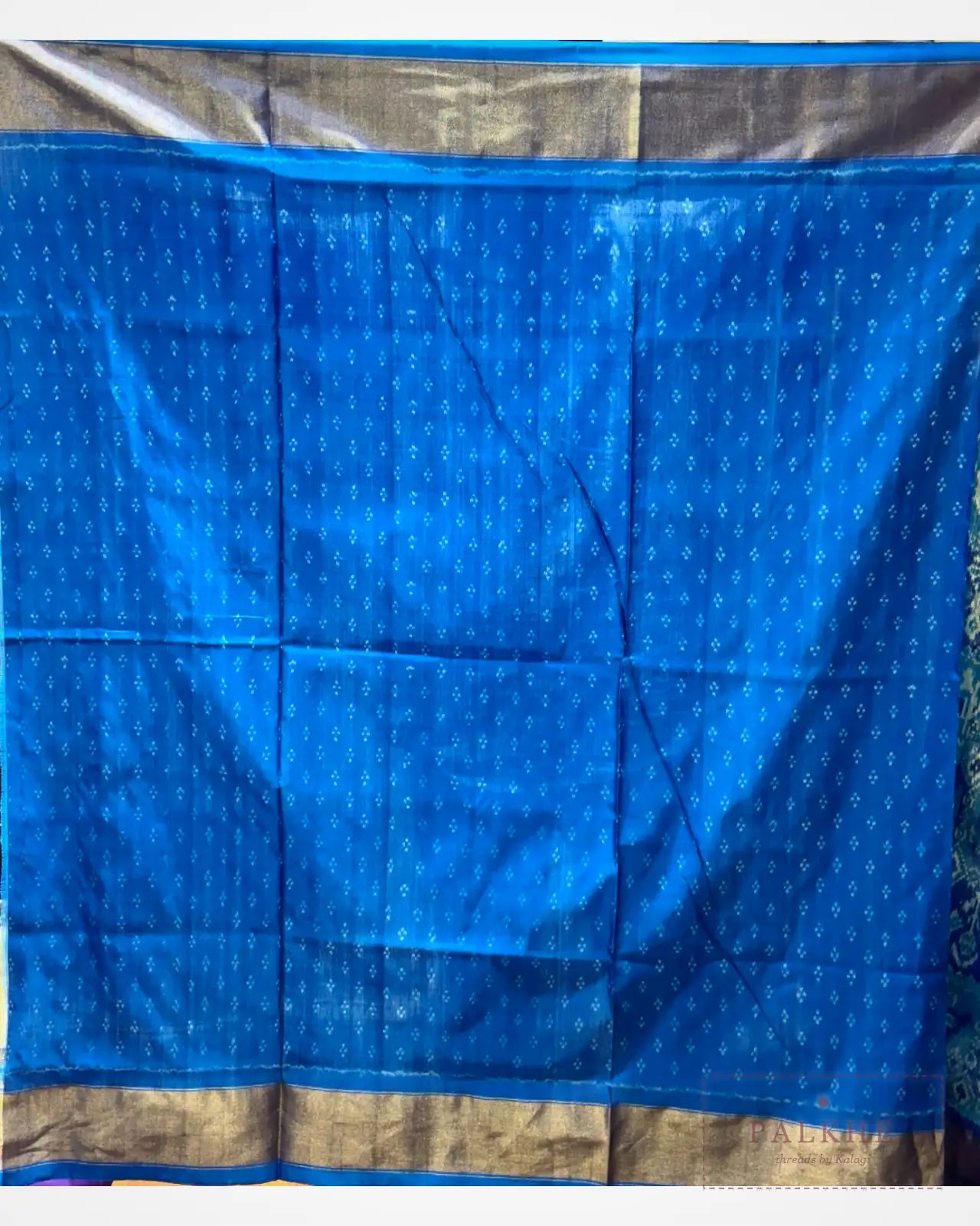 Royal Blue & Sky Blue Patola in Pochampally