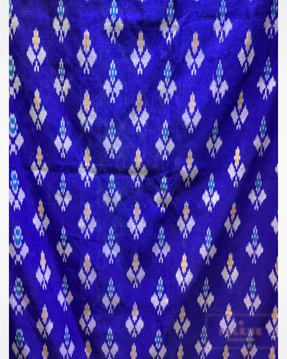 Royal Blue & Rama Green Pure Pochampally Patola x Hand Embroidery