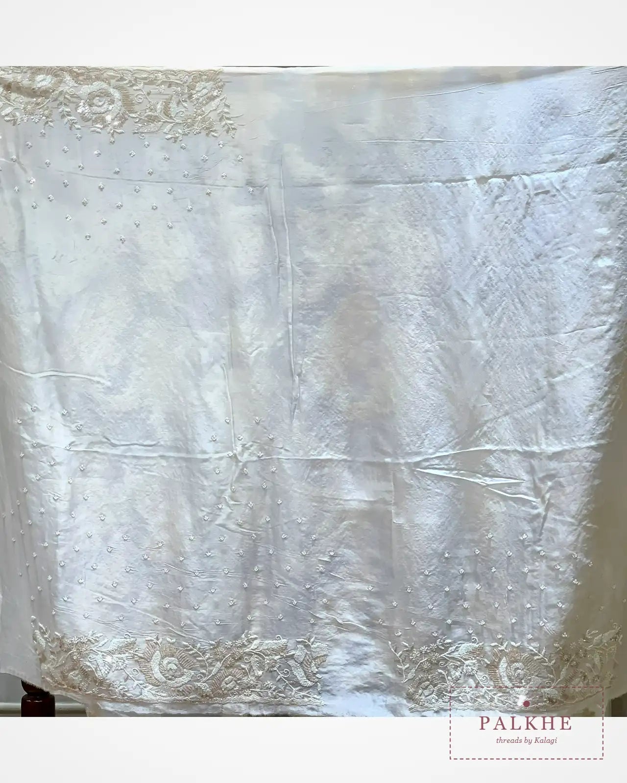 Off White Organza Tissue x Hand Embroidery