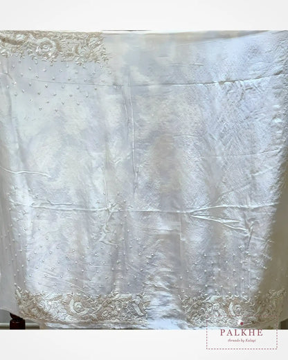 Off White Organza Tissue x Hand Embroidery
