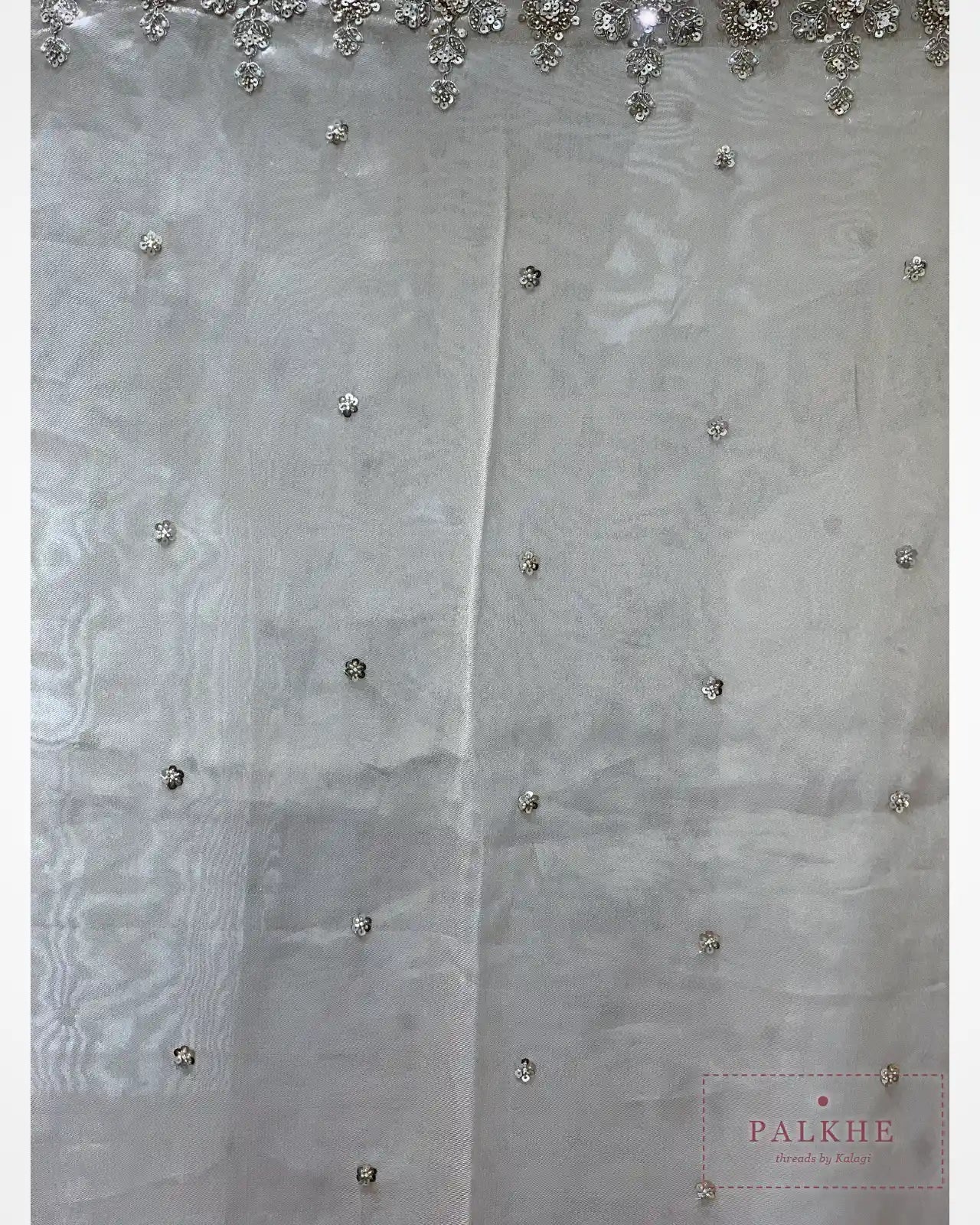 Champagne Beige Pure Silk Tissue x Hand Embroidery