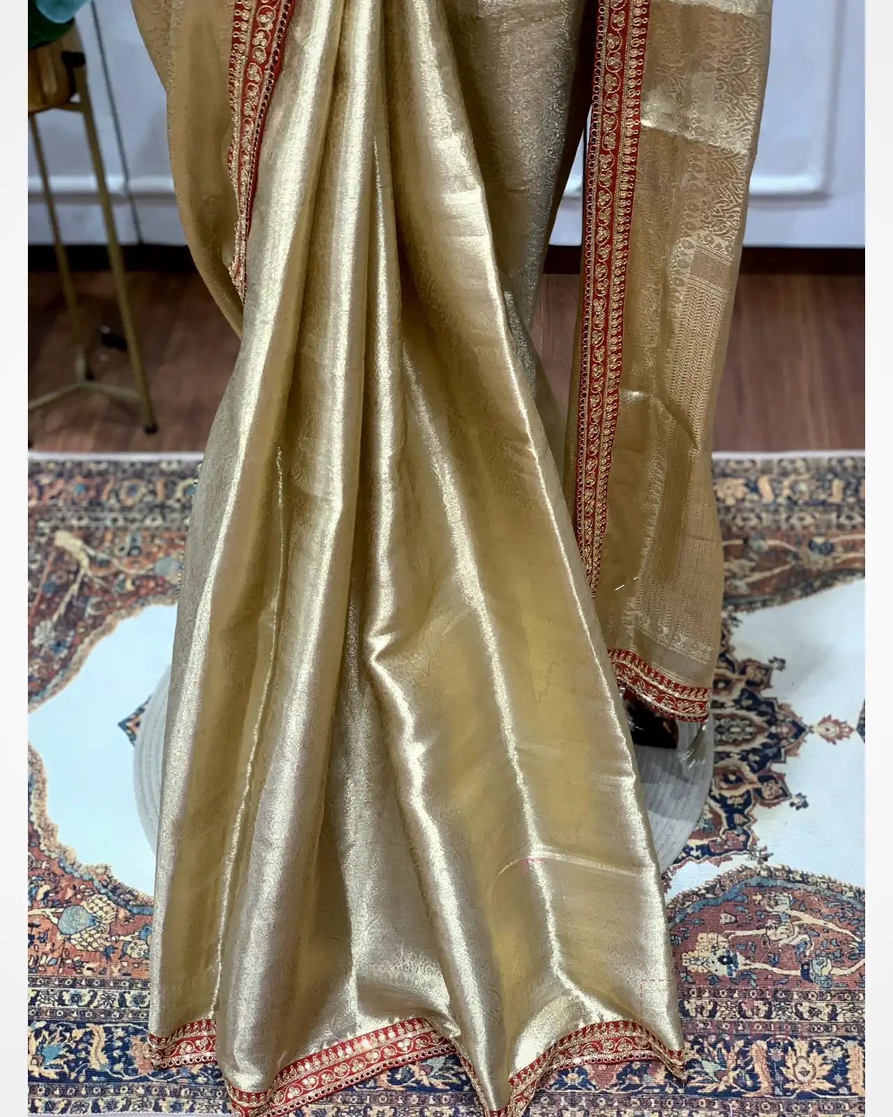 Golden Tissue Silk x Hand Embroidery