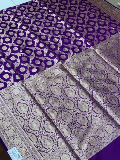 Purple Banarasi in Pure Katan Silk
