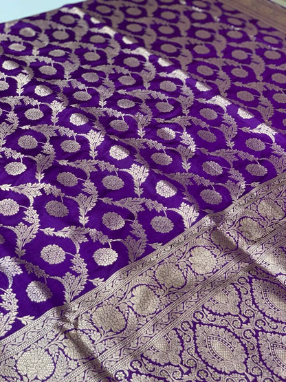 Purple Banarasi in Pure Katan Silk